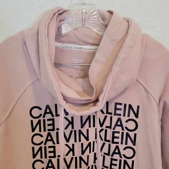 Calvin Klein Sweatshirt Womens Rosy Gray Cowl Neck Size L - Picture 2 of 8